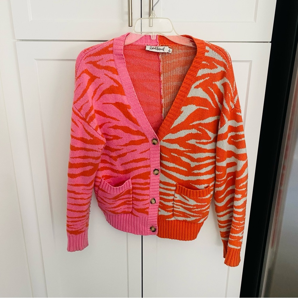 Cori Zebra Rachel Antonoff large sweater womens pink orange